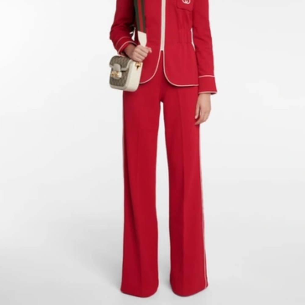 NWT Gucci interlocking red wide leg trousers pants size M